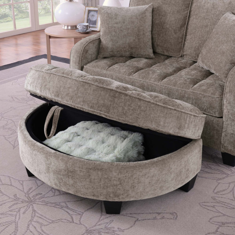 Canapé à deux places, canapé-lit double, avec accoudoirs et dossiers irréguliers, repose-pieds avec espace de rangement, deux petits coussins décoratifs, convient au salon et à la chambre à coucher