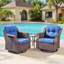Chaise berçante pivotante pour 2 personnes avec table d'appoint et coussins-886952211