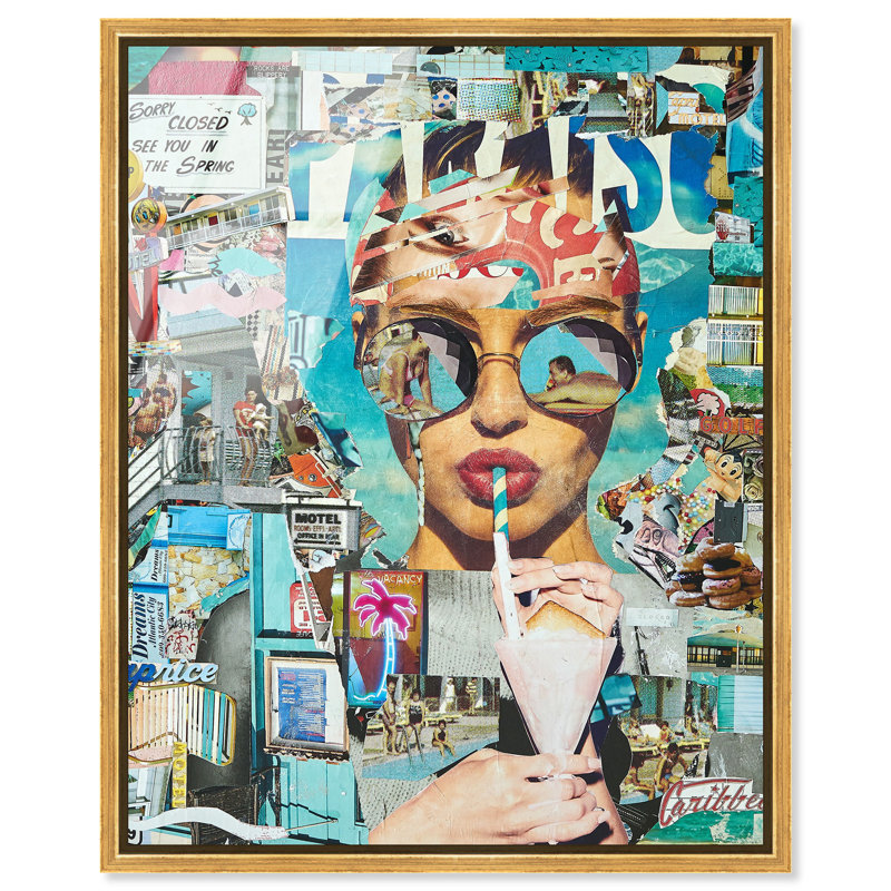 Oliver Gal Katy Hirschfeld - Summer Shores Fashion - Framed Acrylic Glass Wall Art, 37" H x 31" W