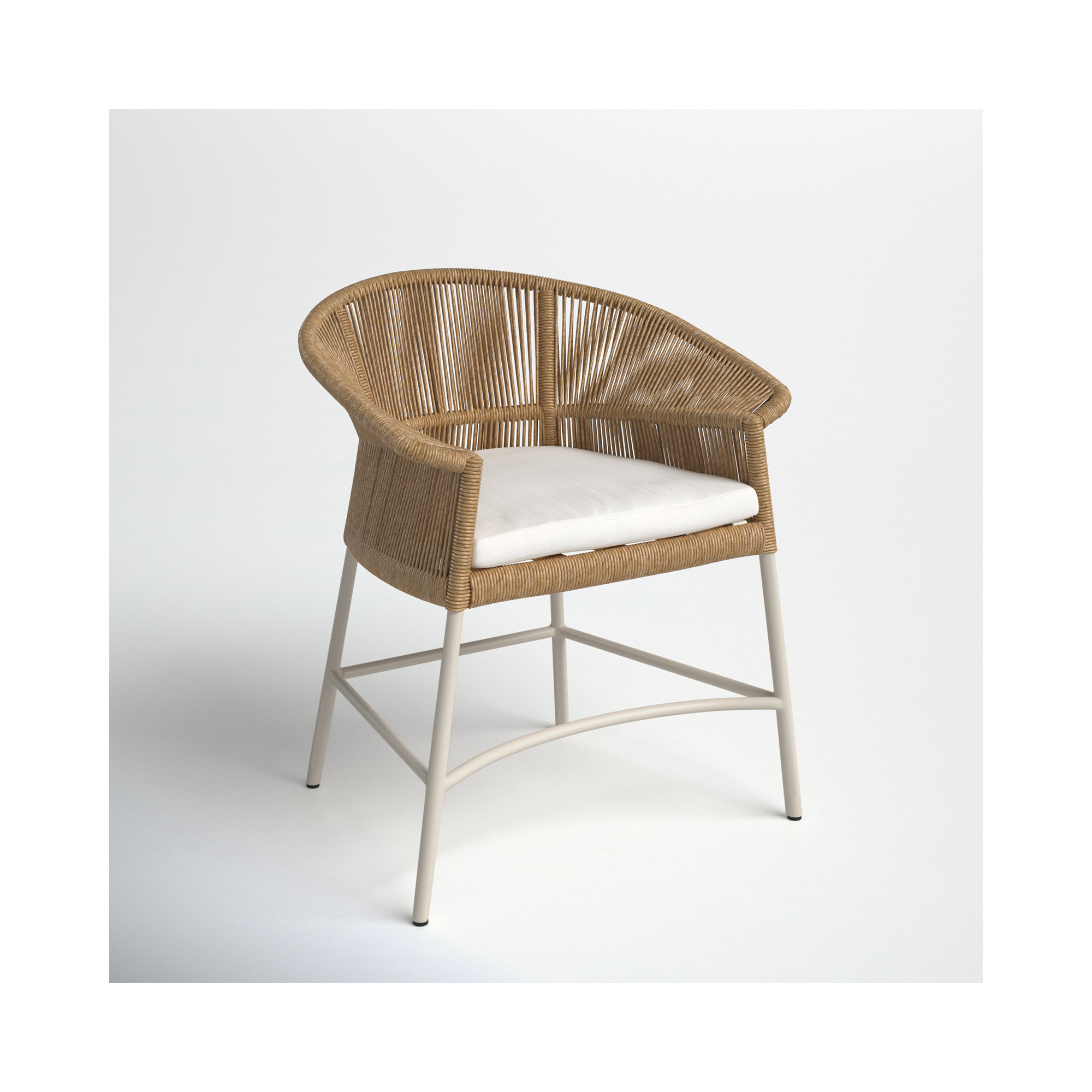 Melby Premium All-Weather Wicker Outdoor Dining Armchair with Cushion