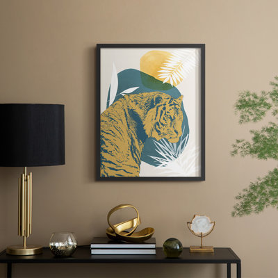 «Jungle Cat I», reproduction encadrée - bois massif