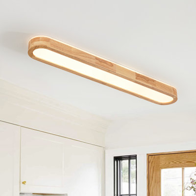 Plafonnier encastré ovale en bois Cristalle