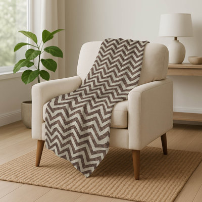 Addison Machine Washable Sherpa ASB922 Chevron Throw Blanket
