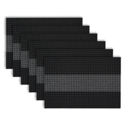 Yujun Vinyl Striped Rectangle Placemat