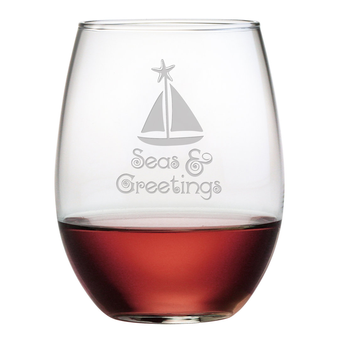 Lockheart 21oz. Stemless Wine Glass Set (Set of 4) Breakwater Bay