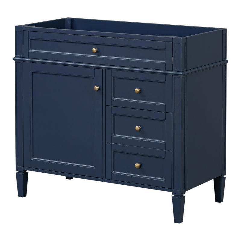 Bathroom Storage Cabinet With 2 Drawers And A Tip-Out Drawer, Imitative Oak