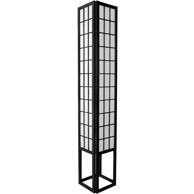 Lampe sur pied colonne 72 "Kamoria, Noir
