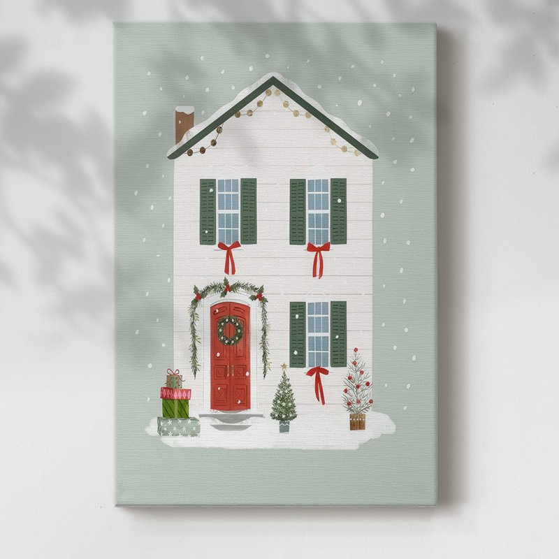 Porte d'entrée festive III sur toile, H 12 po x l 8 po x P 1,5 po