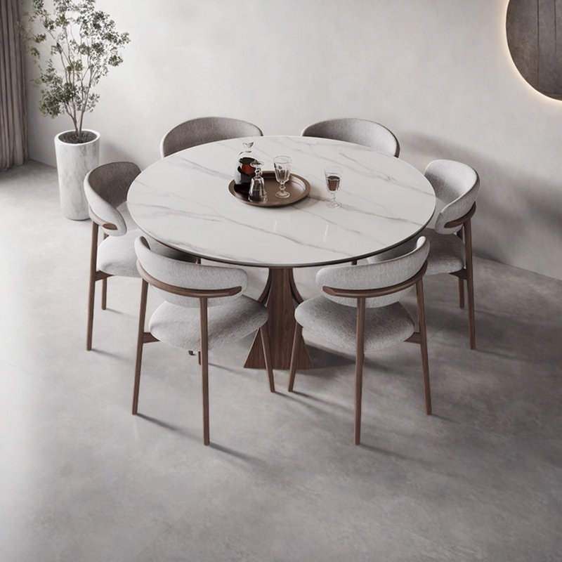 Table de salle à manger ronde en bois massif, H 29,52 po x L 47,24 po x l 47,24 po
