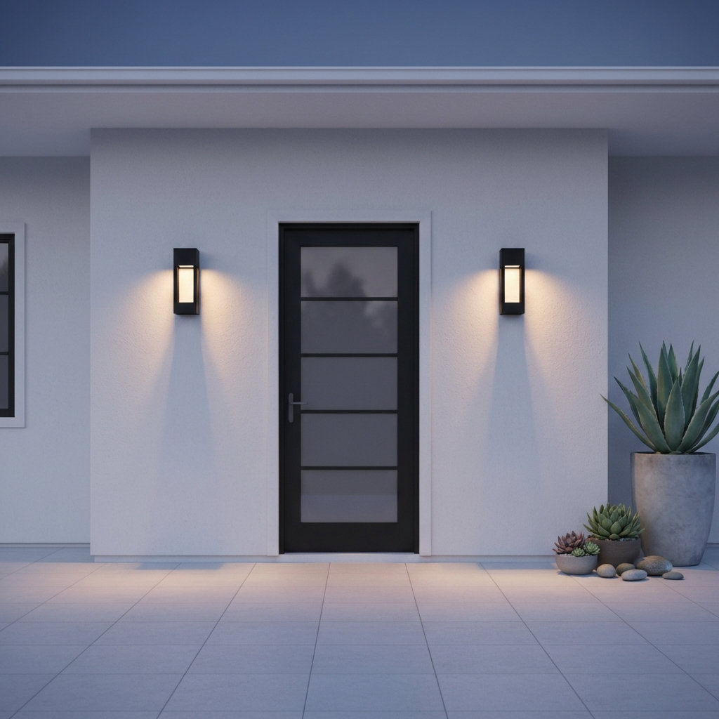 Blandburg Outdoor Wall Light, Black, 20" H x 7" W x 7" D