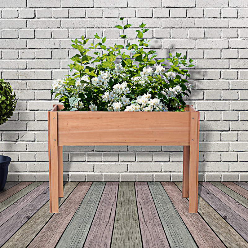 Lit de jardin surélevé avec jardinière, Brun