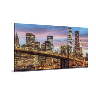 New York Manhattan Brooklyn Bridge - No Frame Print on Canvas
