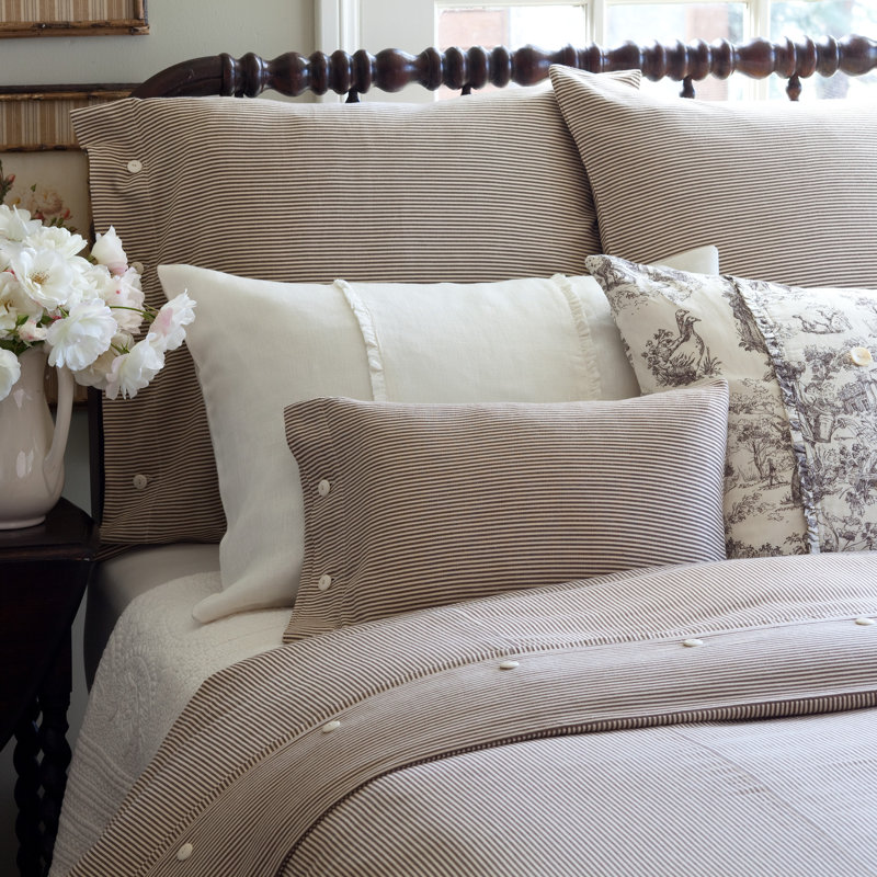 Farmhouse Ruffled Cotton Reversible Pillow Cover