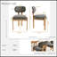 Ensemble de 2 chaises de salle à manger rembourrées en tissu Modern, confortables et élégantes pour la cuisine et la salle à manger-1063673682