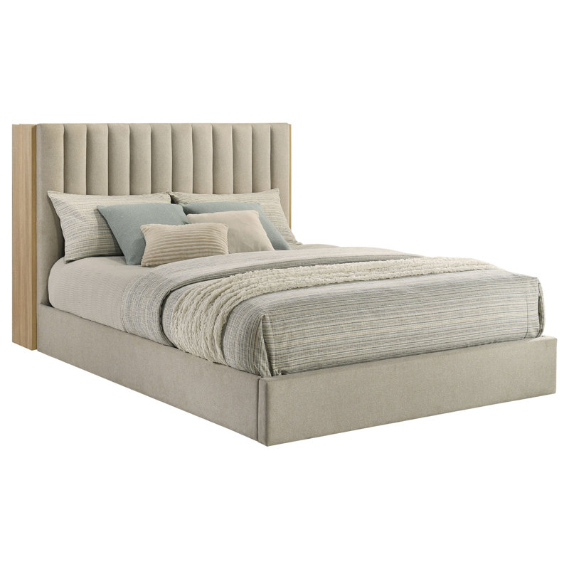 Light Oak Bookcase Storage Queen Bed