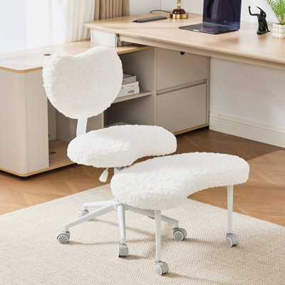 Fauteuil de méditation artificiel à poils de lapin plus, fauteuil à pieds croisés avec roulettes, fauteuil TDAH, fauteuil de bureau Criss