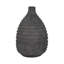 Vase en grès cérame mat texturé à nervures pour le bureau à domicile - 15 po - noir-1714075670