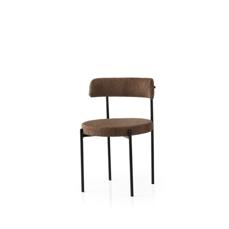 Ensemble de chaises modernes (2 pièces), noir et brun, 19,1 po x 29,7 po x 19,9 po | Structure 100% fer, siège en panneau de particules recouvert de mélamine, dossier en contreplaqué | Élégant et durable, parfait pour la salle à manger et la cuisine