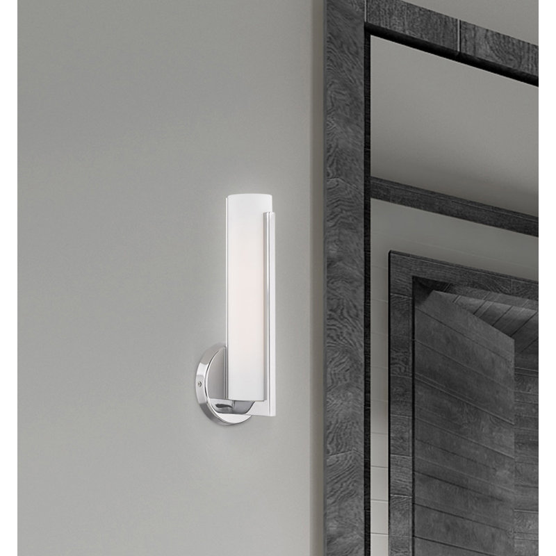 Bikram Steel LED Flush Mounted Sconce, Polished Chrome