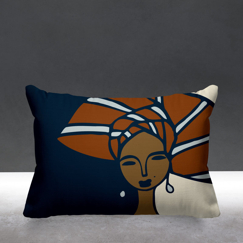 Outdoor Reversible Throw Pillow, Rust