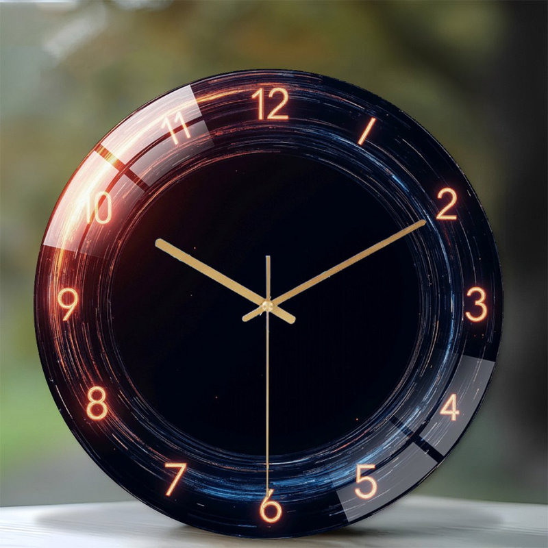 Horloge numérique à DEL avec alarme et affichage de la température - Horloge murale moderne en verre 12 po