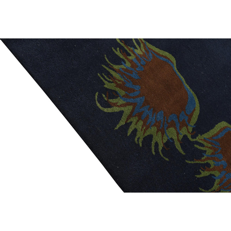 Tapis carré bleu marine Otto