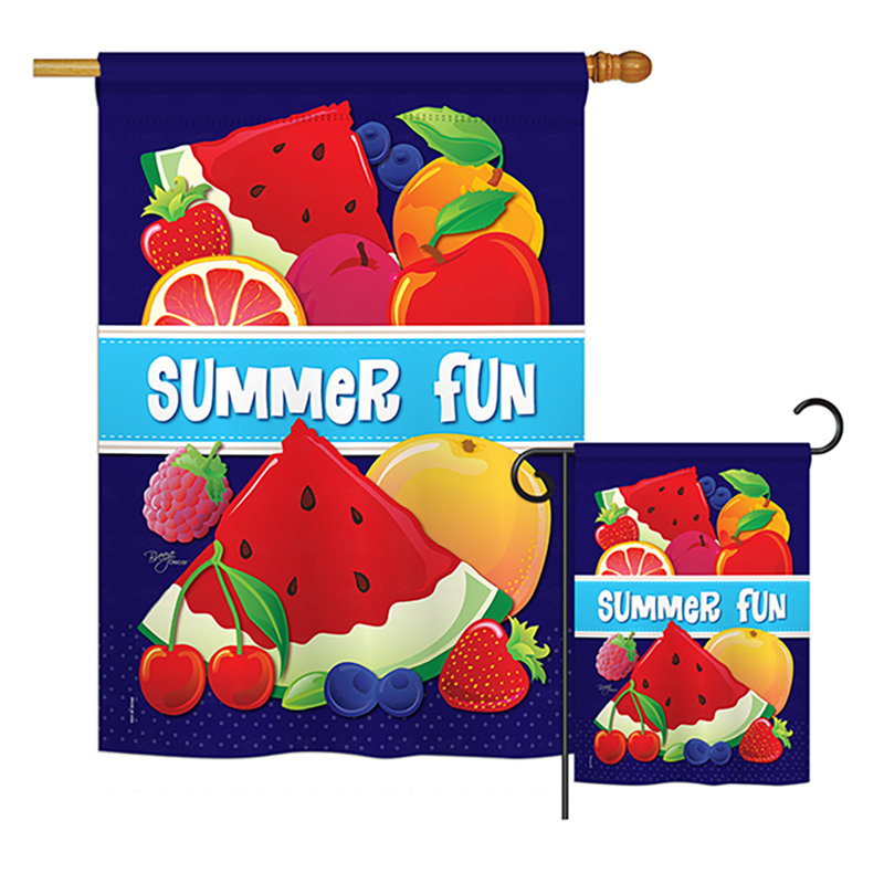 Ensemble de 2 drapeaux de jardin décoratifs verticaux en polyester Tenggarong