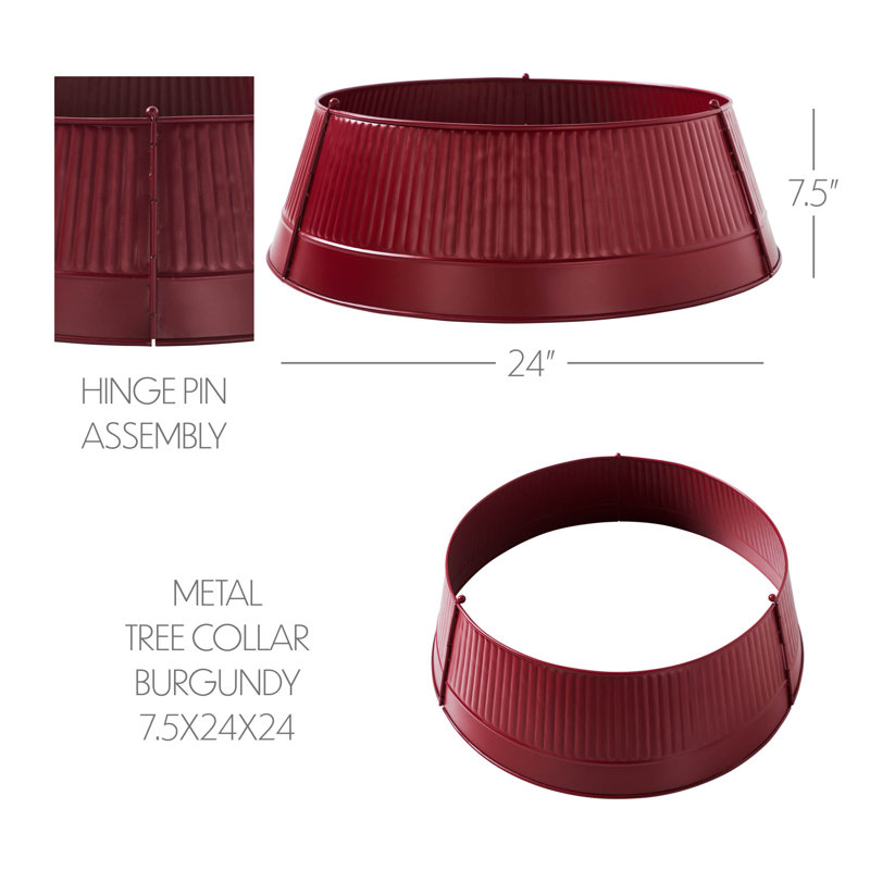 Festive Finds Metal Tree Collar 7.5x24x24, Red
