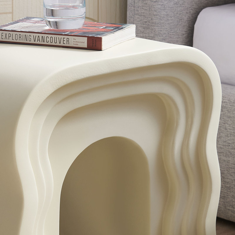 Jorin Squiggle Side Table, Ivory