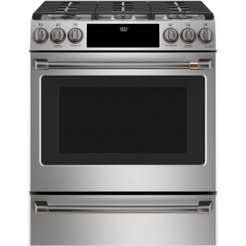 Front Control Gas Range Handle Kit, Brushed Black