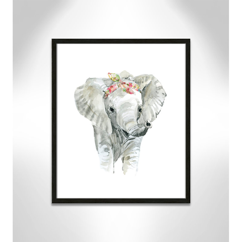 «Savannah Elephant», art encadré, H 24,5 po x l 20,5 po x P 1,18 po, Structure noire