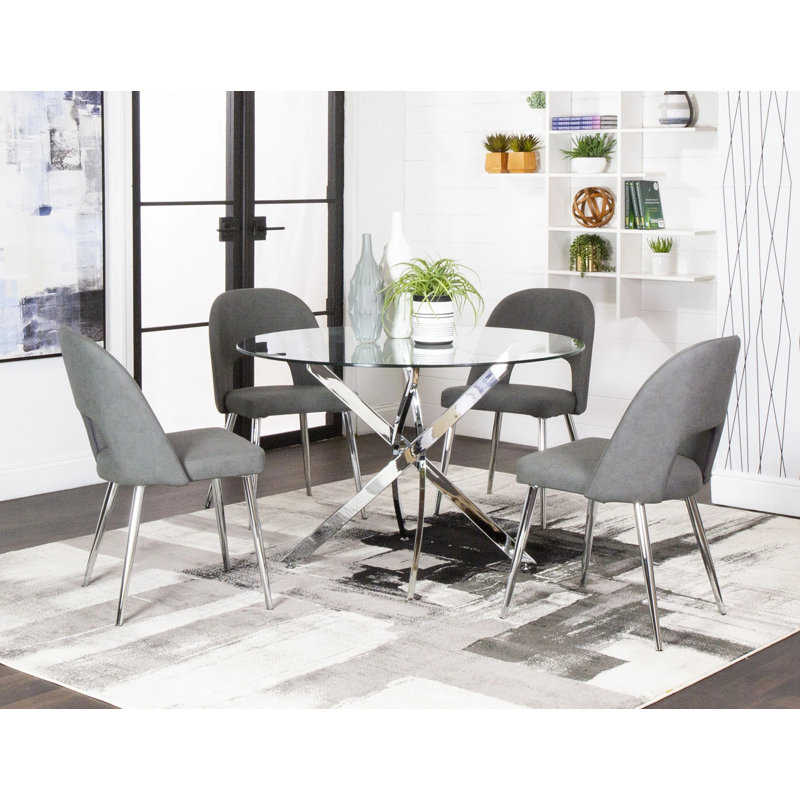 Chaise d'appoint à dossier Windsor en polyuréthane brut Irelynd, Gris anthracite
