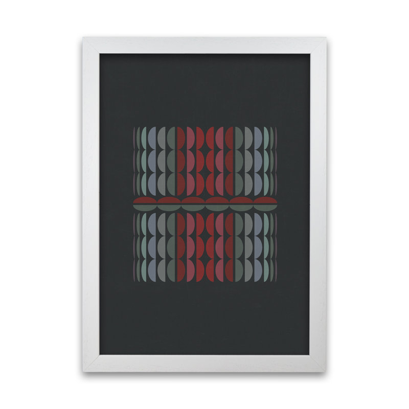 Abstract Shapes On Grey Original - Print, 30cm H x 21cm W x 3cm D, White Frame