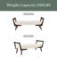 Banc de 52 po Mid-Century avec pieds en bois de noyer, tabouret rembourré avec repose-pieds cannelé pour la cuisine, le salon, la chambre à coucher, le vestibule, l'extrémité du lit