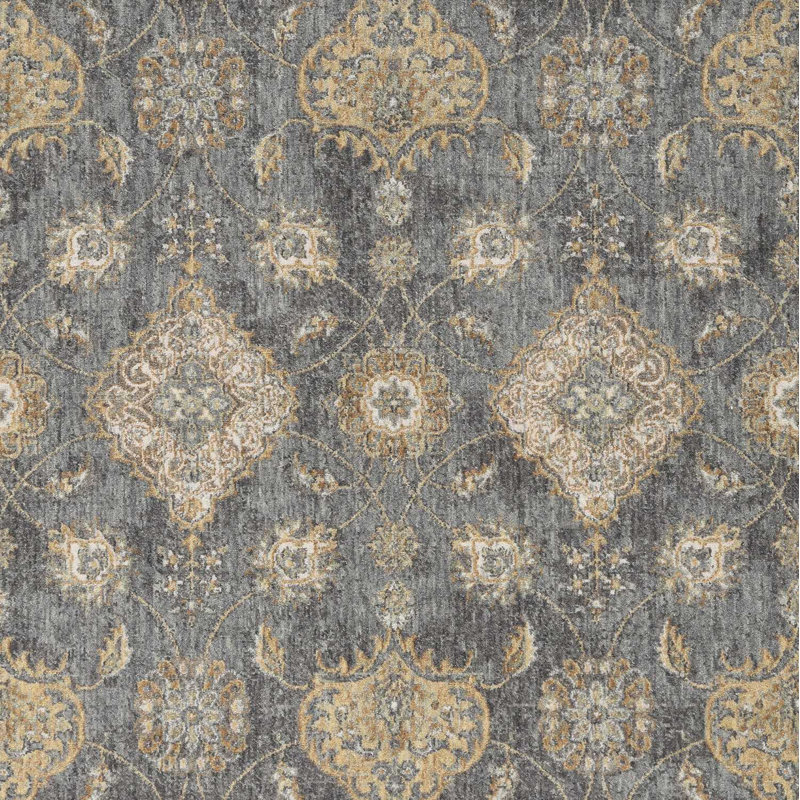 Tapis gris en laine Bodily, Tapis de couloir de 2 pi x 7 pi
