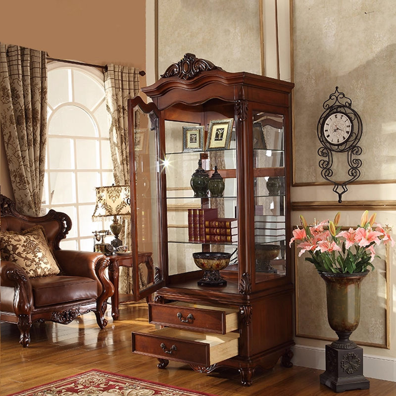 Vitrines en bois massif marron et verre