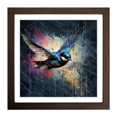 Swallow Glitch Art No.1 - Framed Print