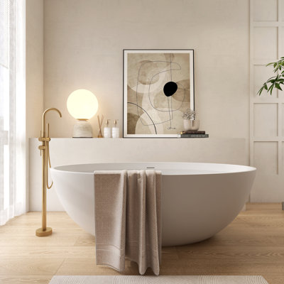 Baignoire de trempage ovale autoportante 67 po 67 po