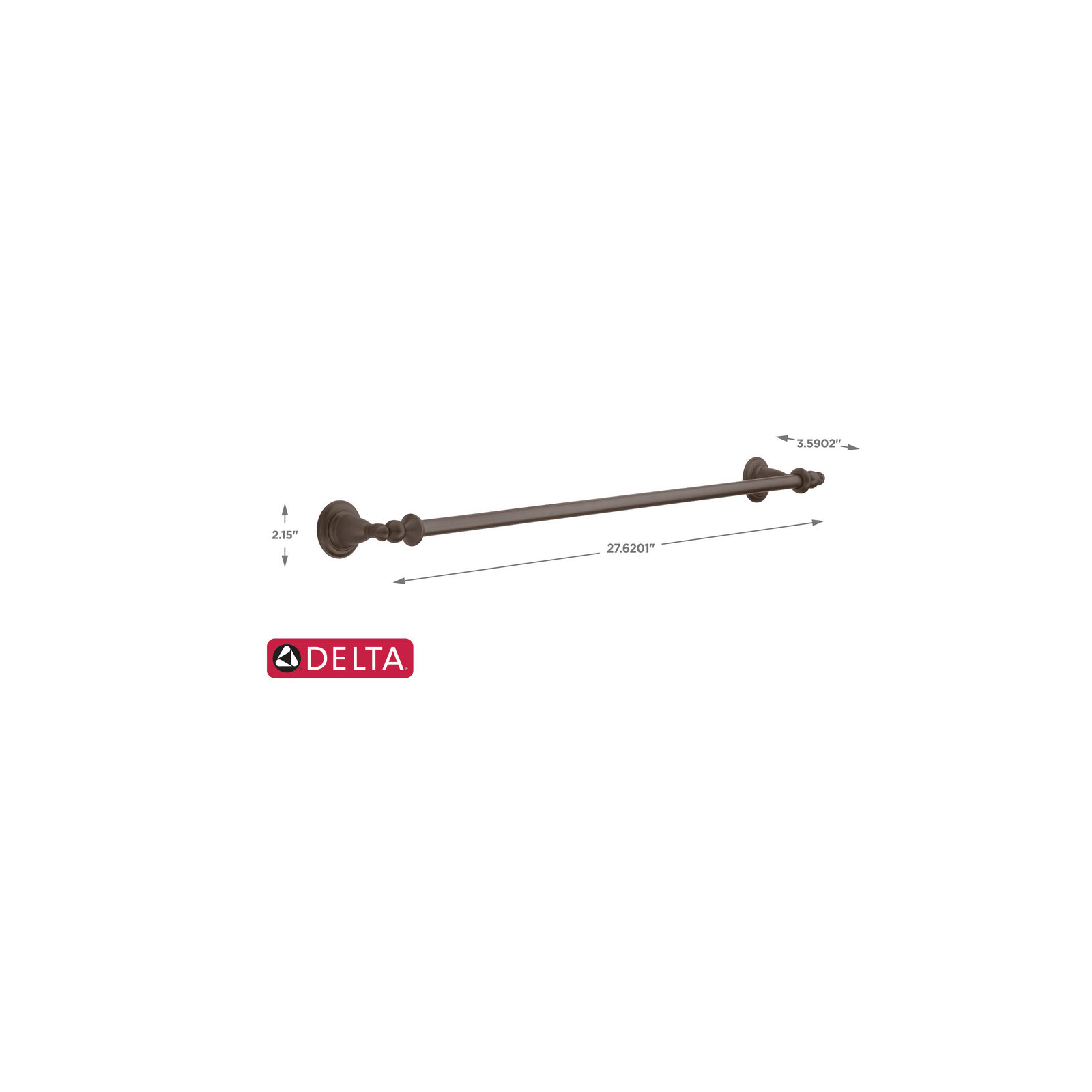 Victorian 24" Wall Mounted Towel Bar, Venetian Bronze