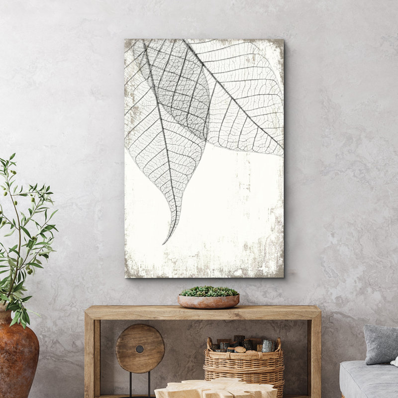 «Translucent Leaves I», reproduction d'art sur toile encadrée rustique, H 18 po x l 12 po x P 2 po, Toile tendue