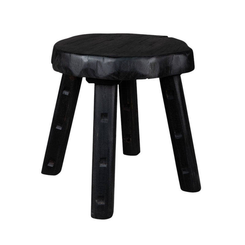 Table de bout ronde en bois de récupération 19 po