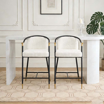 Tabouret de comptoir rembourré H 26 po avec structure en métal