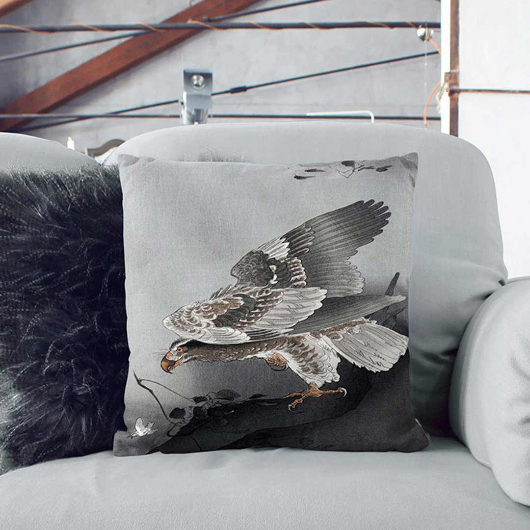 Eagle Hunting by Ohara Koson Cushion with Filling