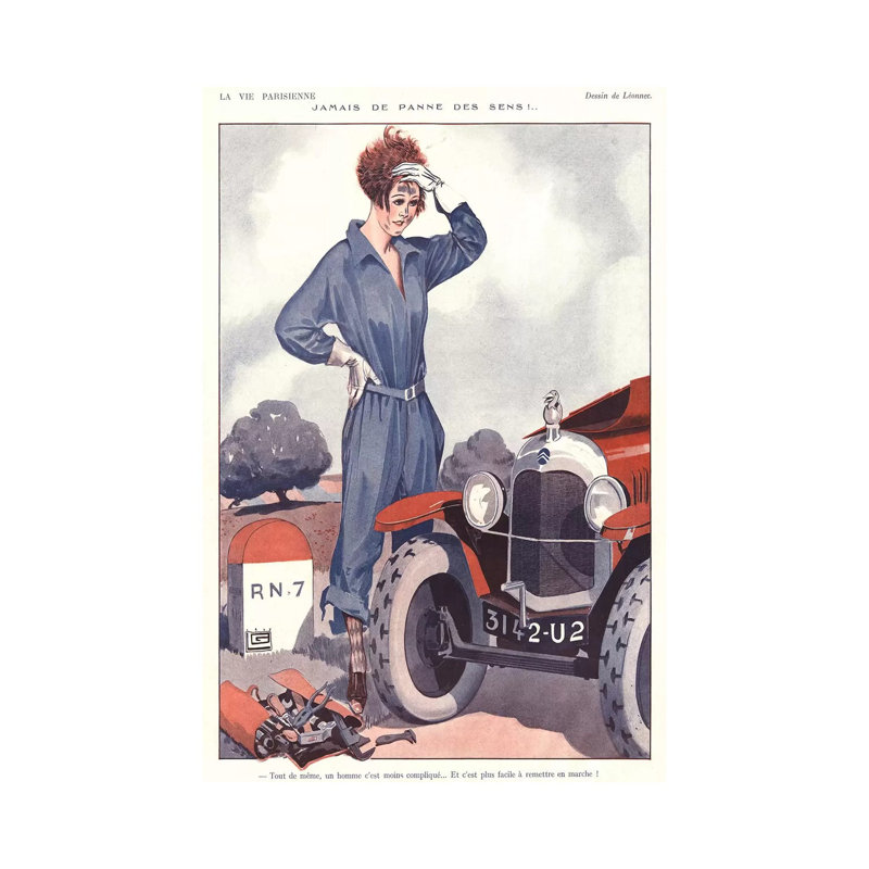 1920s La Vie Parisienne Magazine Plate - Print on Canvas, Wrapped Canvas, 66.04cm H x 45.72cm W x 3.81cm D