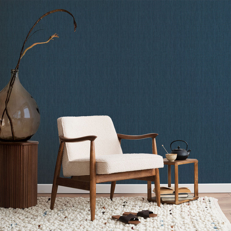 Ambretta 16.5' L x 20.5" W Peel and Stick Wallpaper Roll, Blue