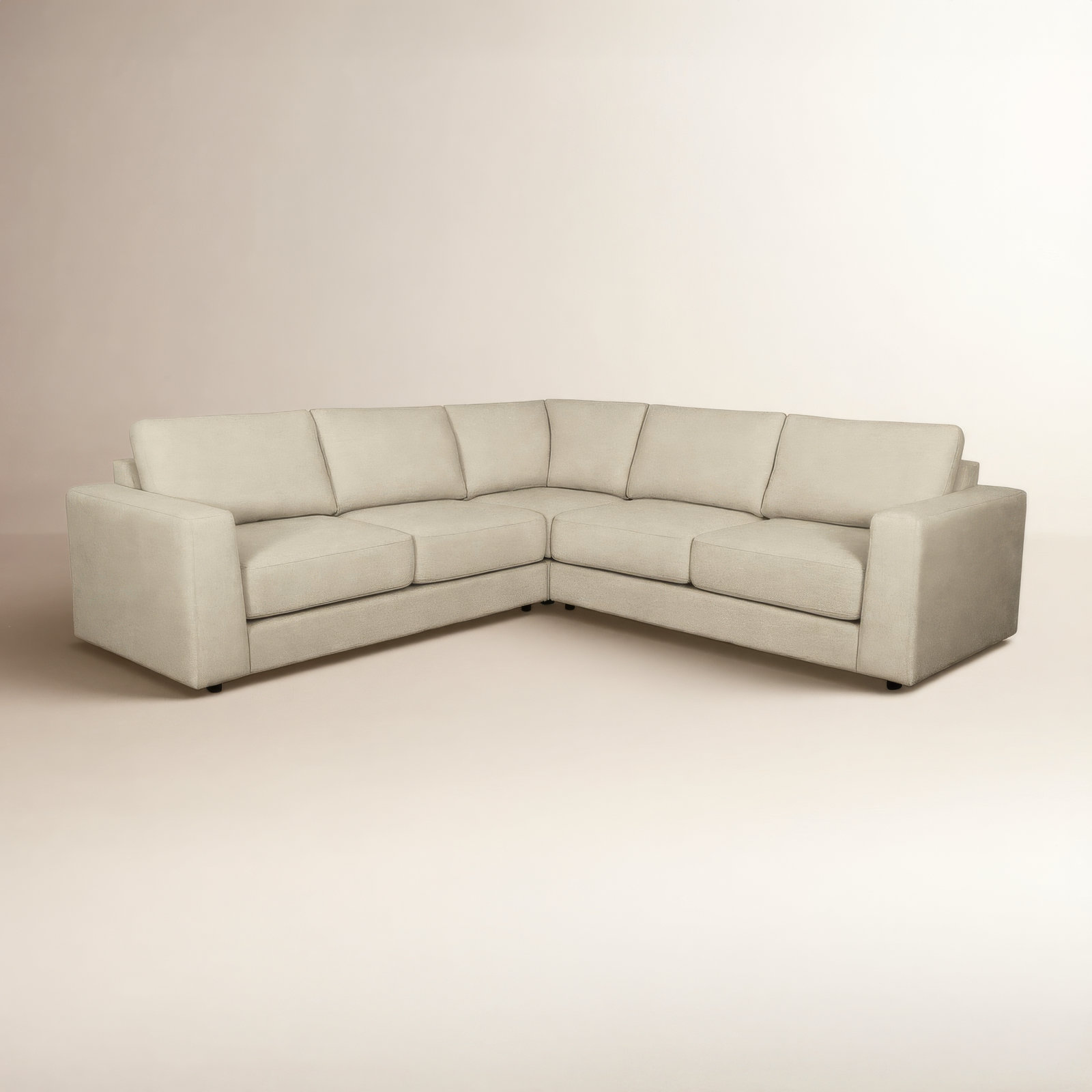 Upholstered L-Sectional, Sand