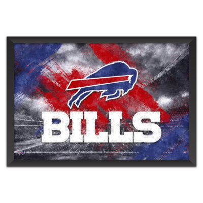 Sporticulture NFL Buffalo Bills Brush Stroke Framed Wall Art, Team Logo Poster,  27 x 39 Inch Football Fan Cave Artwork