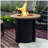 Circular propane pit table with lava rock