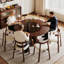 Table ronde avec chaises sans accoudoirs, ensemble de salle à manger pour salon, restaurant-186021001