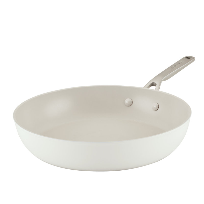 Kitchenaid Hard Anodized Ceramic Nonstick Frying Pan / Skillet, 10 Inch, Porcelain White, 12.25"